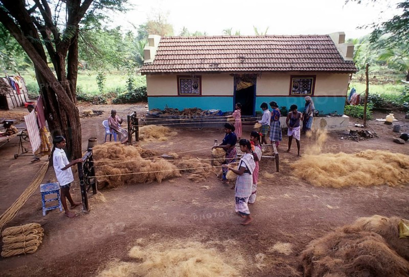Making Coconut Ropes at Natham