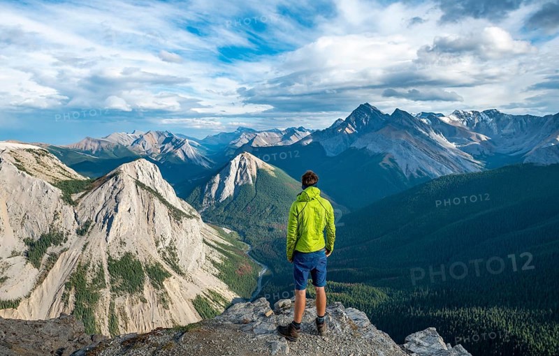 Hiker looking into the distance