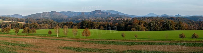 View from Rathmannsdorf of the Schrammsteine