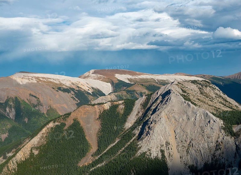 Mountainous landscape with peaks