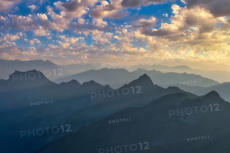 View from Brienzer Rothorn to Bernese Alps