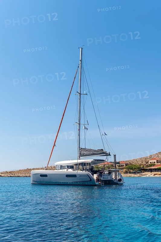 Sailing catamaran on the sea