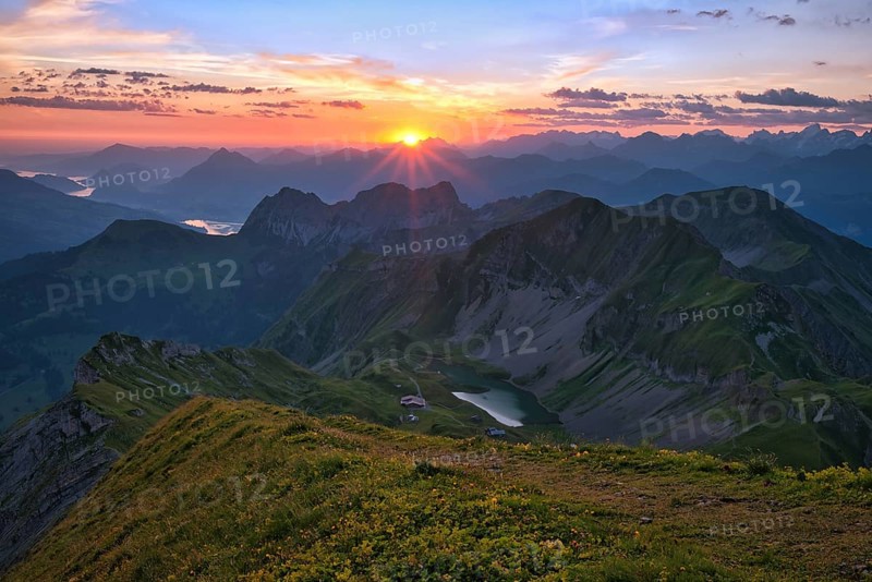 View from Brienzer Rothorn to Central Swiss Alps