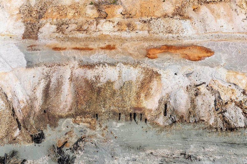 Extremely mineral-rich ground and hillside in the area of the Rio Tinto mines