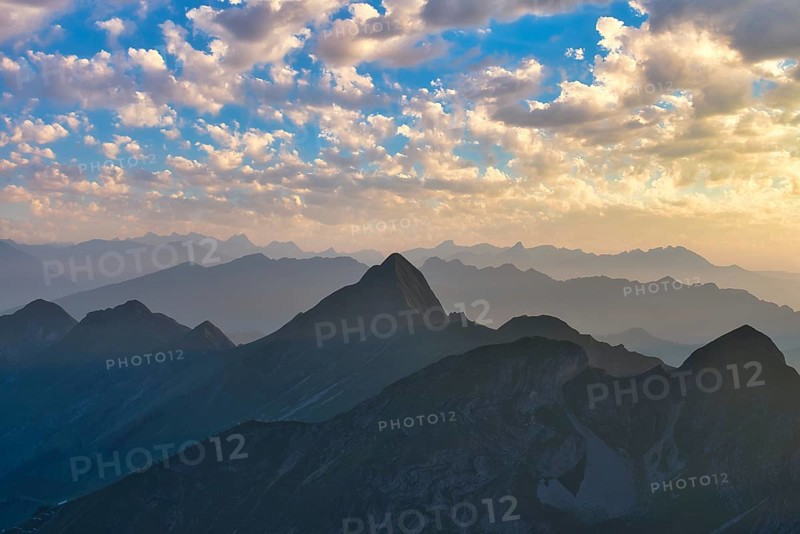 View from Brienzer Rothorn to Bernese Alps