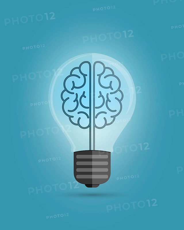 Light bulb with a brain inside