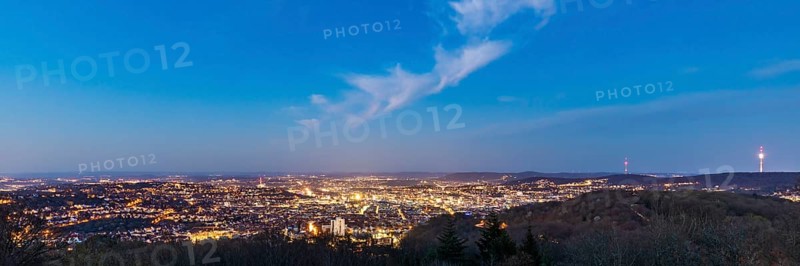 View from Birkenkopf over Stuttgart at night