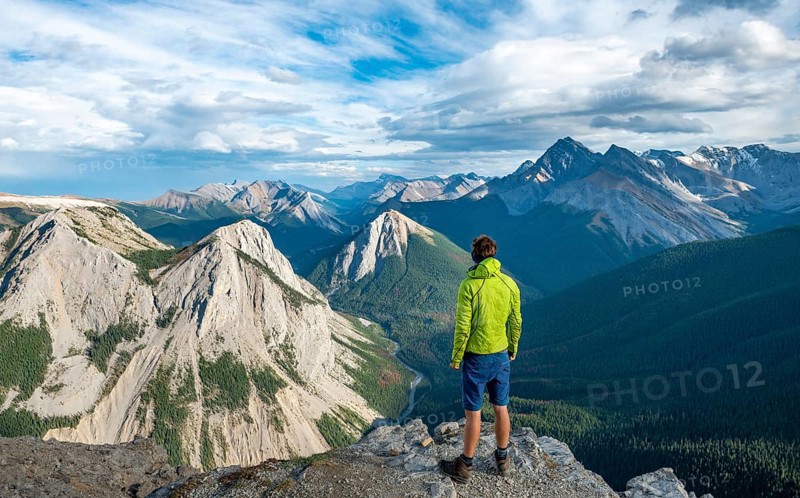 Hiker looking into the distance