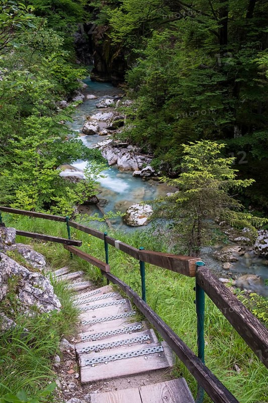 Wooden steps through the Tscheppaschlucht