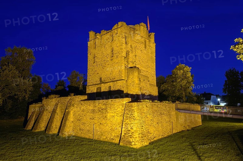 Ruin of partially restored former moated castle from the Middle Ages Altendorf Castle
