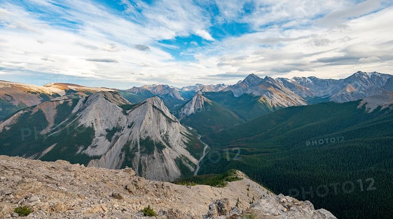 Mountain landscape with peaks