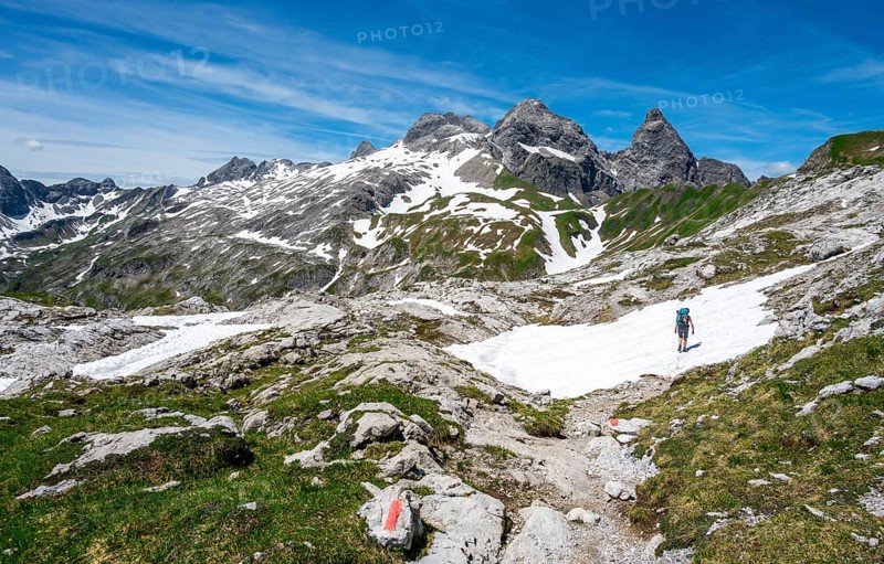 Hiker on hiking trail