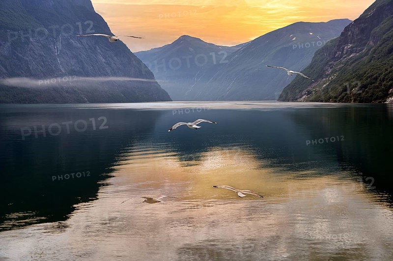 Evening atmosphere at Geirangerfjord
