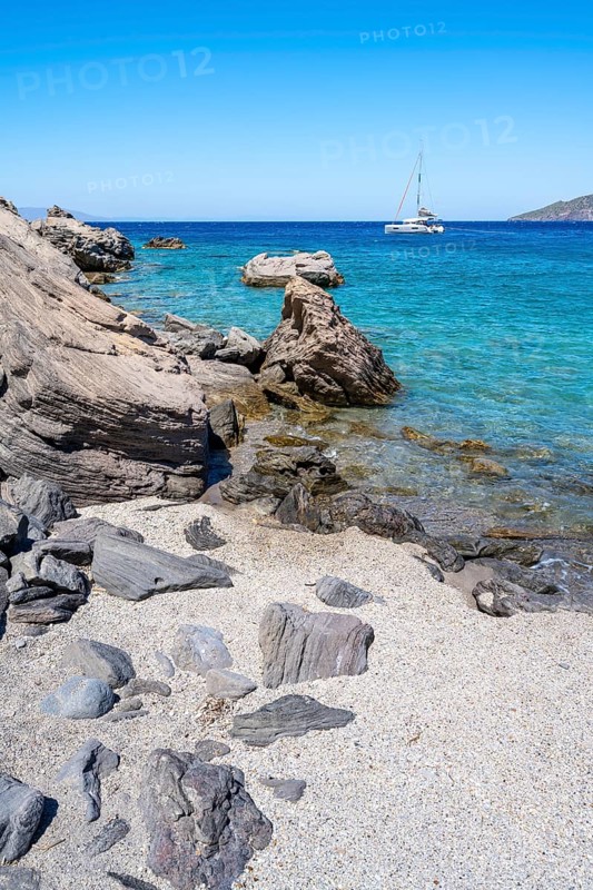 Beach with volcanic rocks