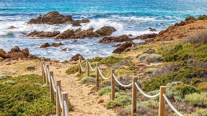 Surf on the rocky coast of Isola Maddalena