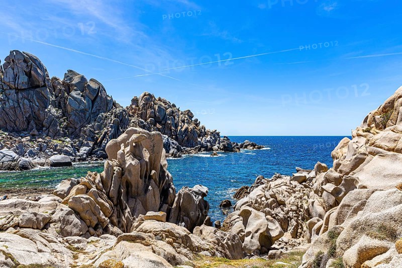 Bizarre rock formations in the Valle della Luna on the rocky coast of Capo Testa near Santa Teresa di Gallura
