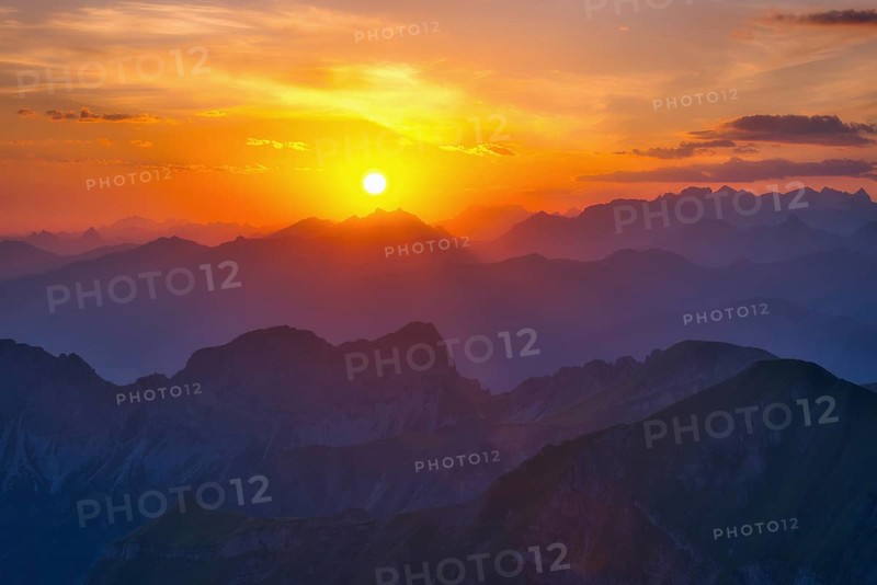 View from Brienzer Rothorn to Central Swiss Alps