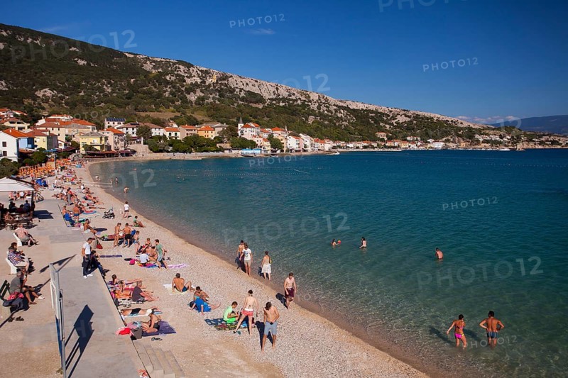 Promenade and beach of Baska