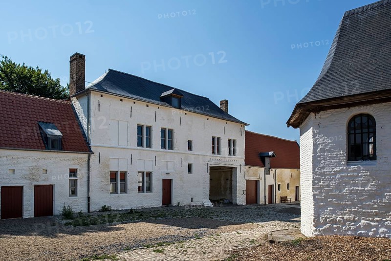 Courtyard with chapel and gardener's house of Chateau d'Hougoumont