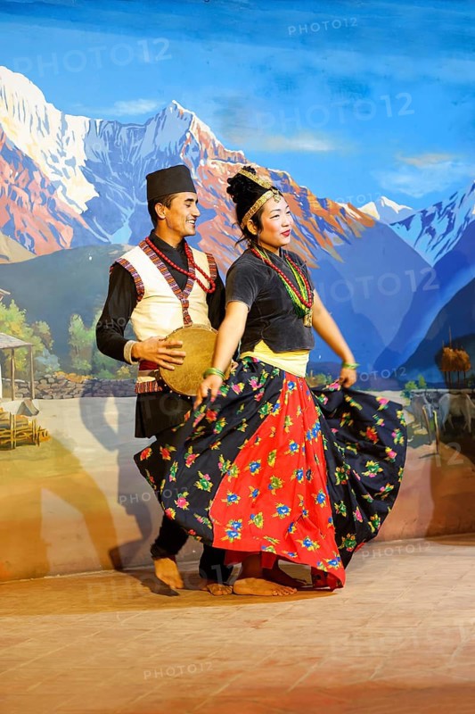 Traditional Tibetan dance performed by a folkloric group