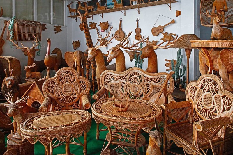 Artistic products of a basketry