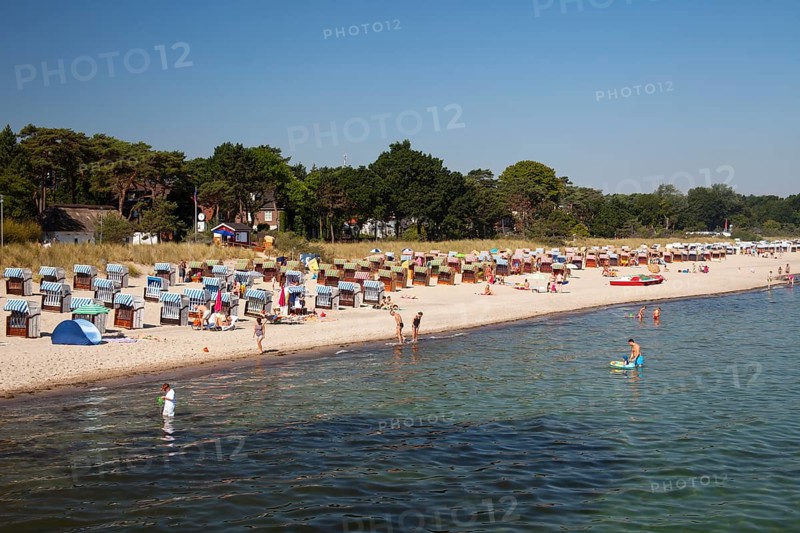 Beach chairs on the beach of Niendorf