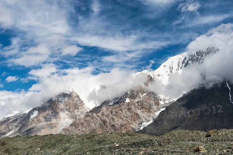 Engilchek Glacier and Khan Tengri Mountain