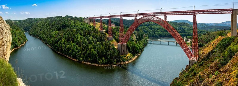 Viaduc de Garabit built by Gustave Eiffel crossing the gorge of the river Truyere