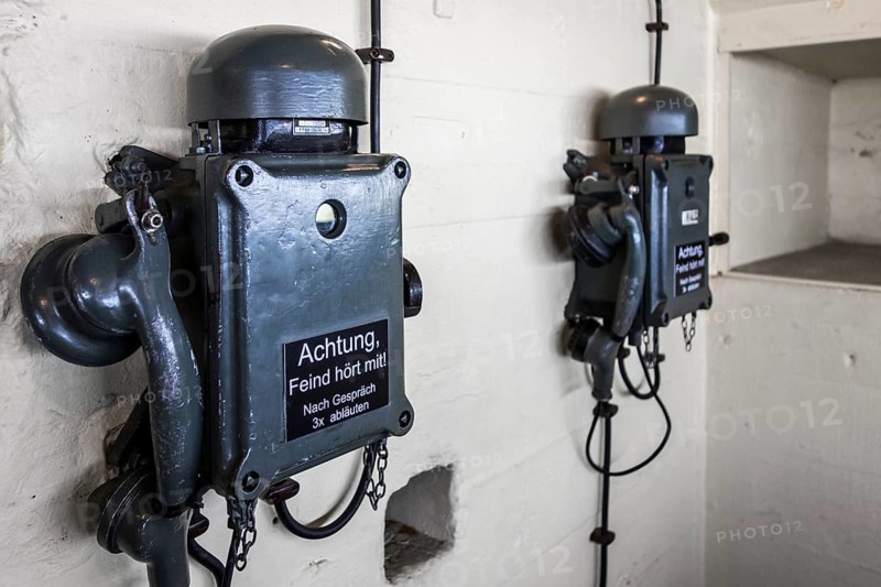German WWII telephones in the bunker at the Atlantikwall in Raversyde