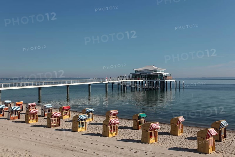 Beach chairs at the beach of Niendorf