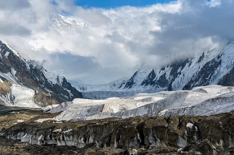 Engilchek Glacier and Khan Tengri Mountain