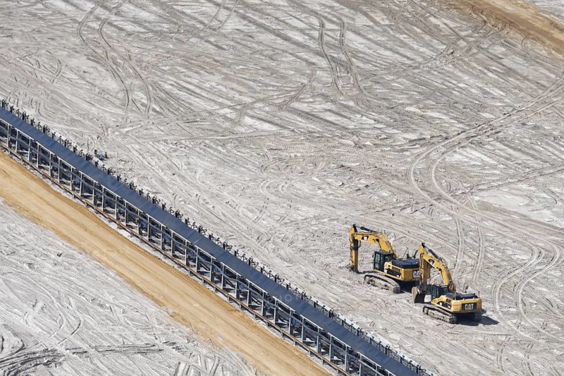 Small diggers in opencast mining Hambach