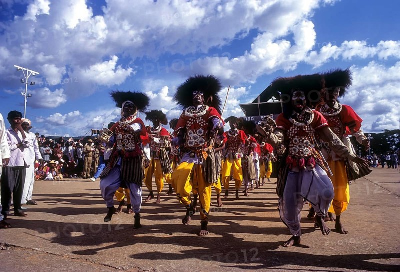 Tribal dance Dussera Dusera procession during Navarathri festival at Mysore