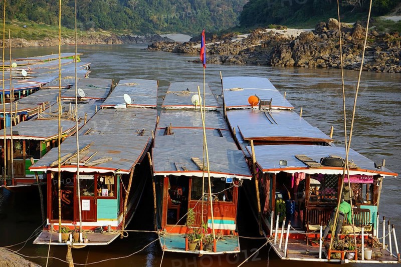 Longboats on the Mekong