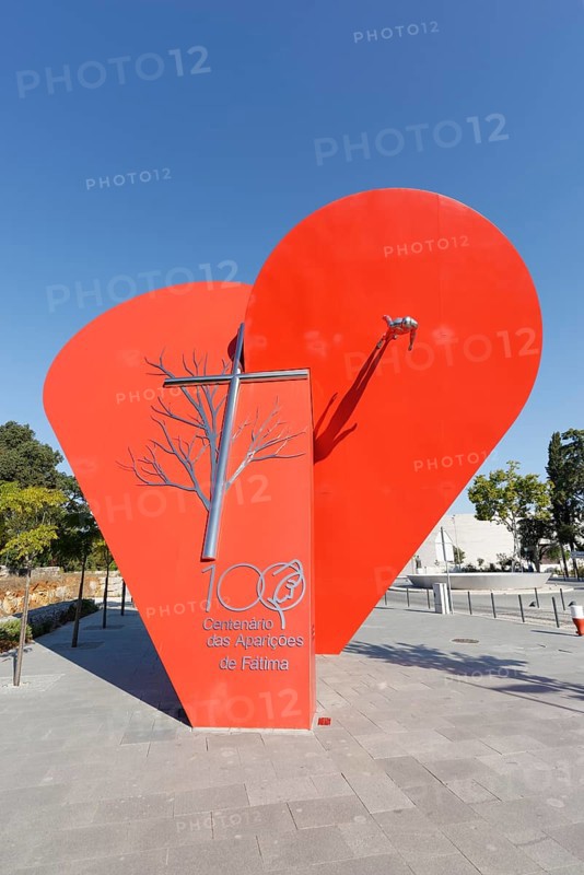 Sculpture in celebration of the annual celebration of the Marian apparition hundred years ago with Pope Francis