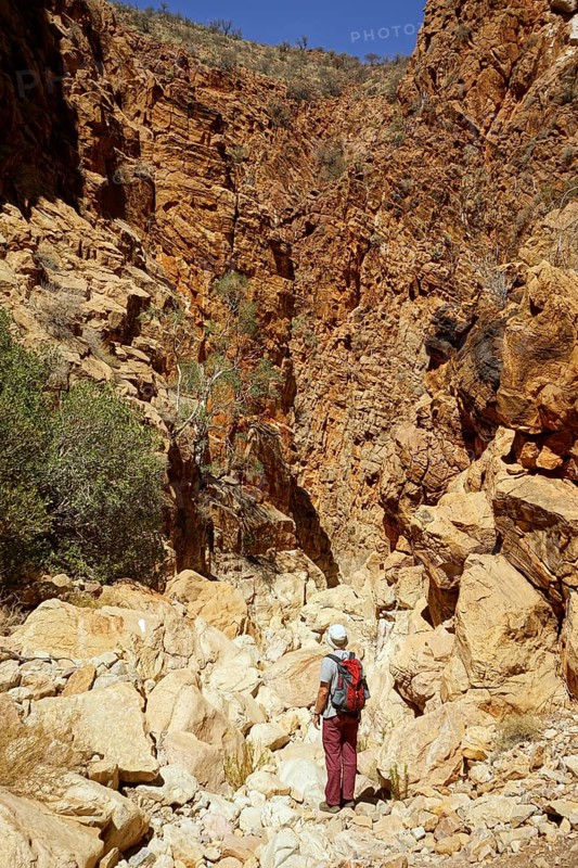 Hikers in a gorge