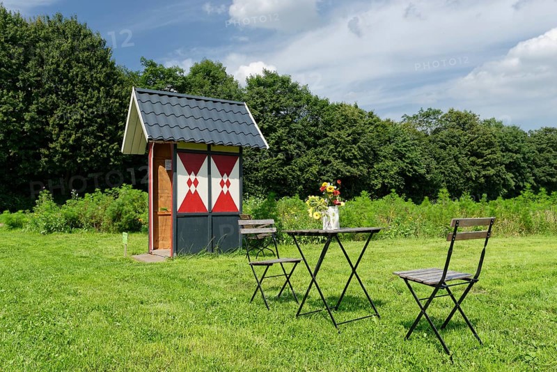 Area for self-picking flowers with information hut