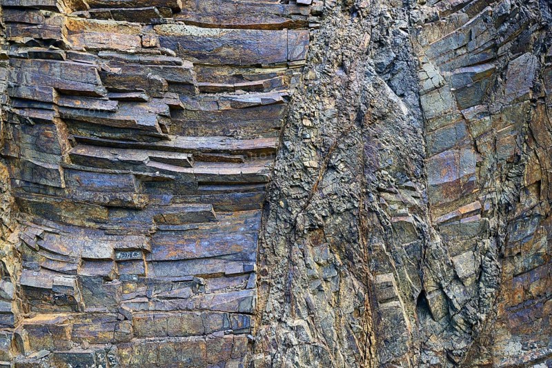 Volcanic layers of basaltic rock