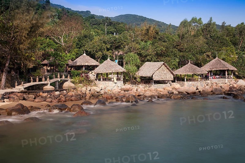 Bamboo huts at Rangbeach beach