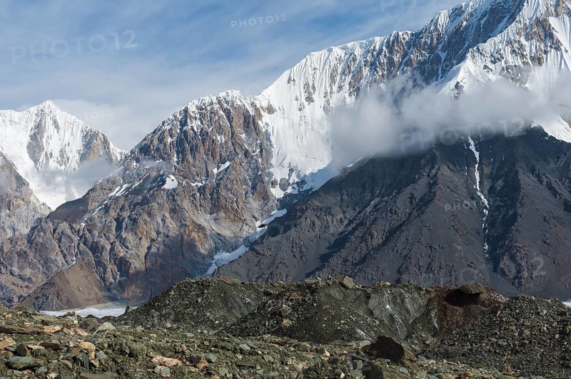 Engilchek Glacier and Khan Tengri Mountain