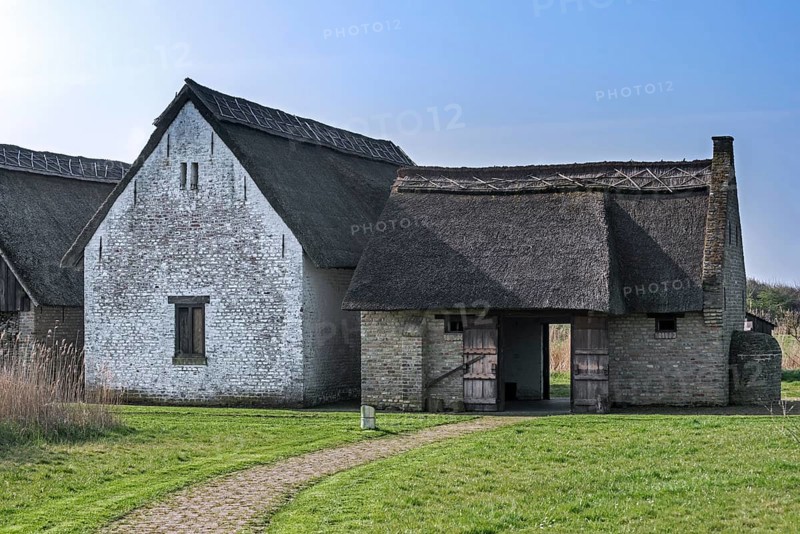 Reconstructed 15th century smokehouse of the medieval fishing village of Walraversijde