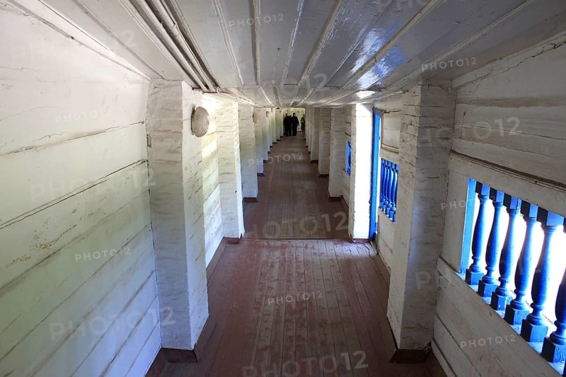 Covered wooden gallery