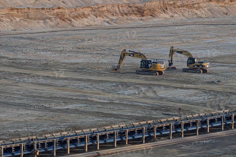 Small diggers in the opencast mining Hambach