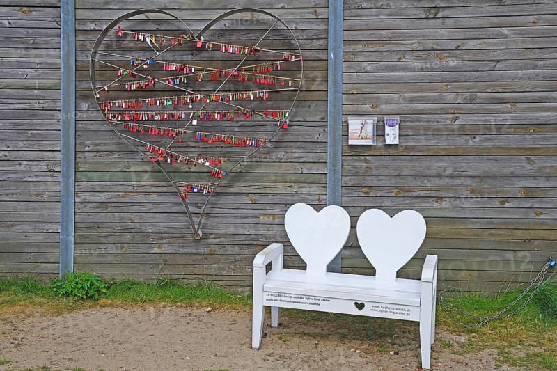 Heart with love locks in List harbour