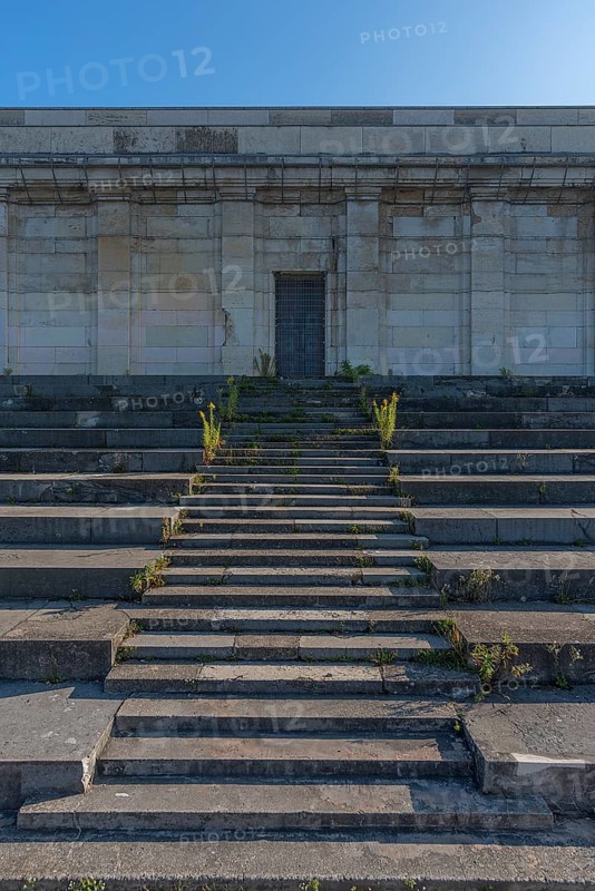 Stairway to the main grandstand of the Zeppelin Field from 1940 on the former Nazi Party Rally Grounds