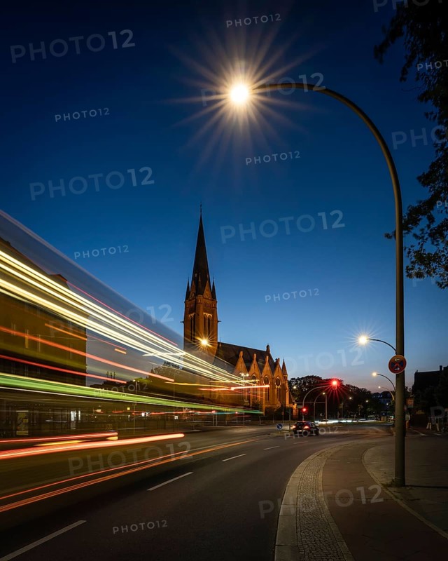 Blue hour at the Church of the Good Shepherd near Bundesplatz