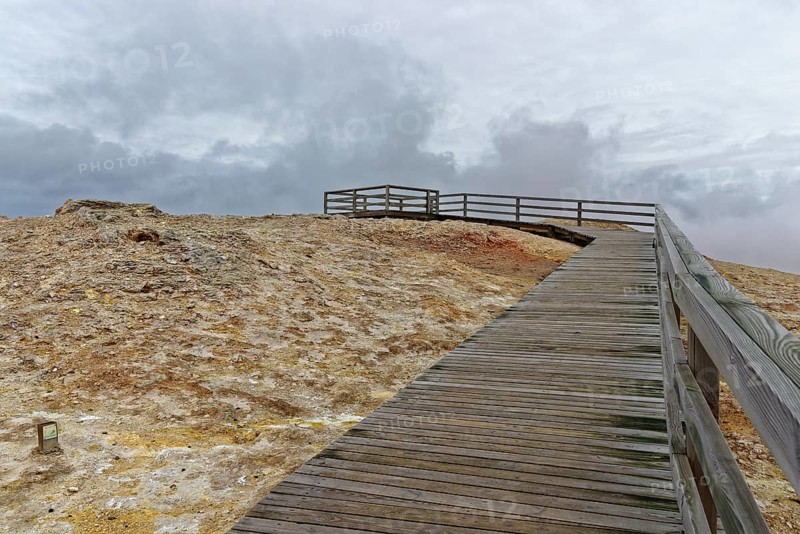Viewing platform at geothermal area Gunnuhver