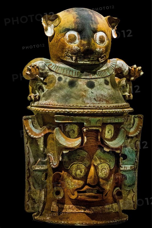 Burial urn with jaguar god