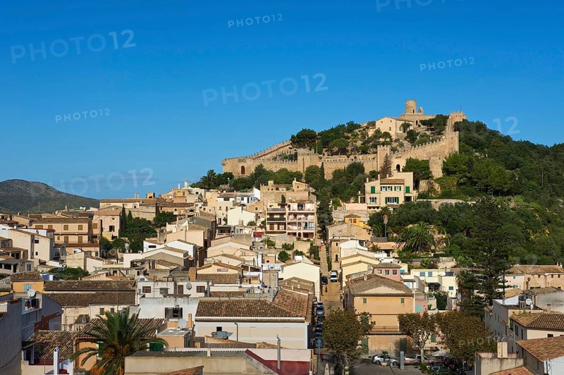 View over the old town to the castle of Capdepera
