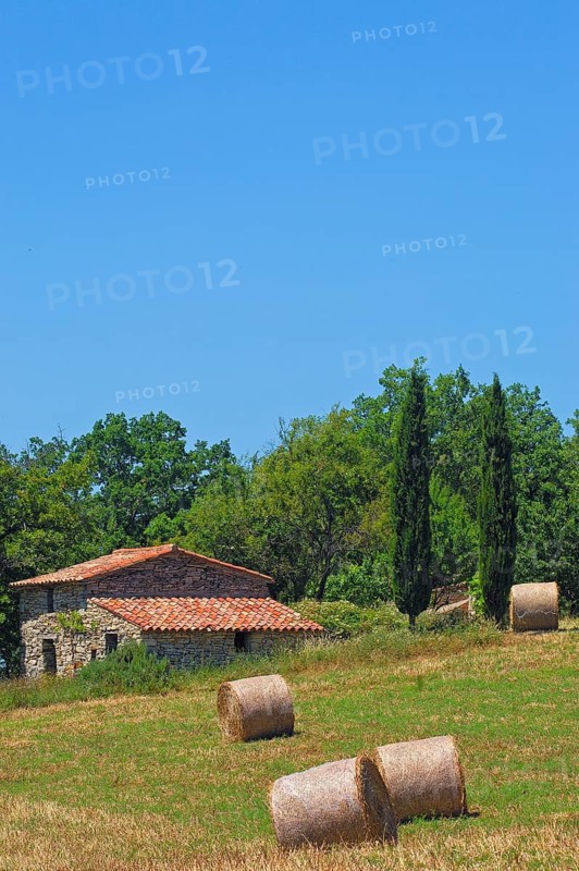 Fields with straw bales near Sault